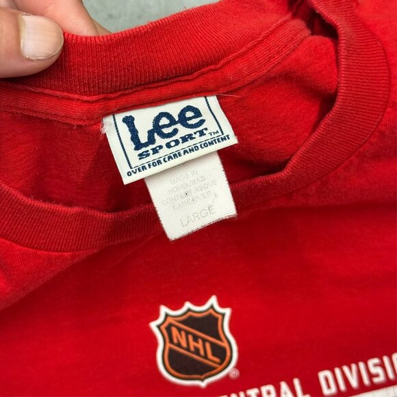 Vintage NHL 2003 Detroit Red Wing Champions TShirt Red Cotton Large - Picture 5 of 6